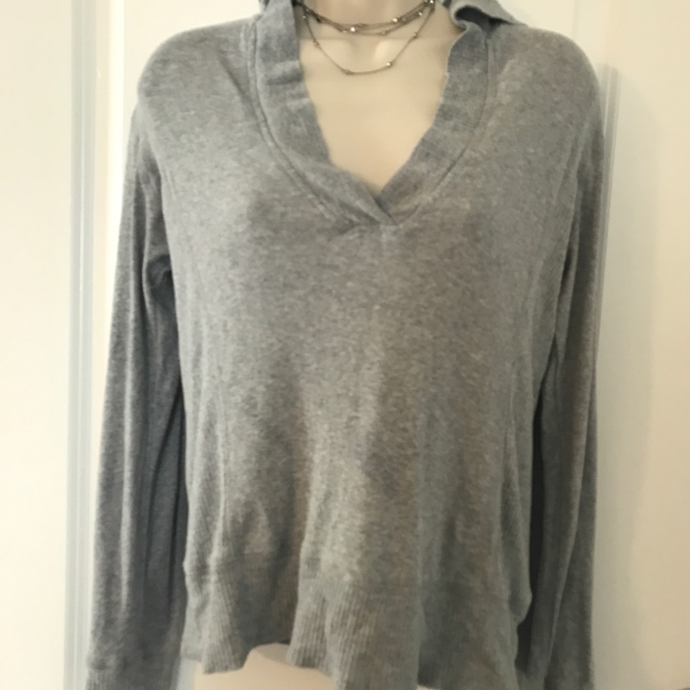 Grey hooded long sleeve